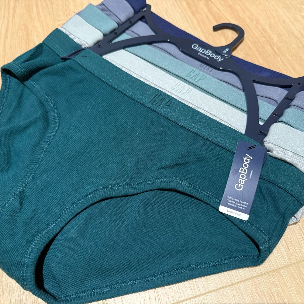 NWT GAP Body Cotton Rib Hipster Undies Bundle • Set of 5 • Size Small • Blue